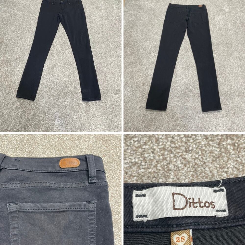 Dittos womens skinny jeans sz 28 low rise black jeans stretch denim